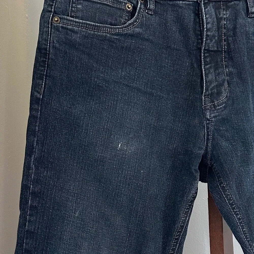 Urban Star Mens Relaxed Fit Straight Leg Jeans 34x30 Dark Wash Stretch Denim